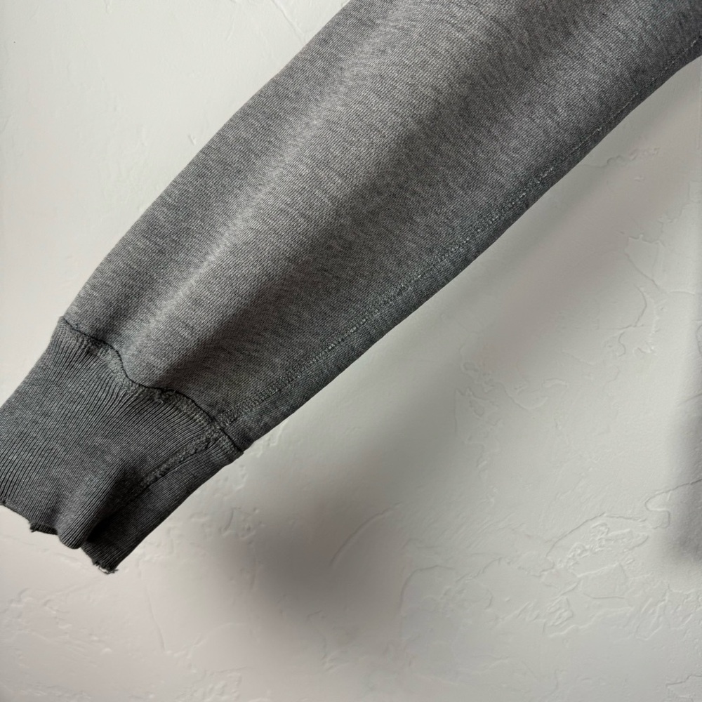 VTG Y2K A&F Abercrombie & Fitch Hoodie Pullover Sweatshirt Grey Fleece Lined Red - Picture 6 of 10